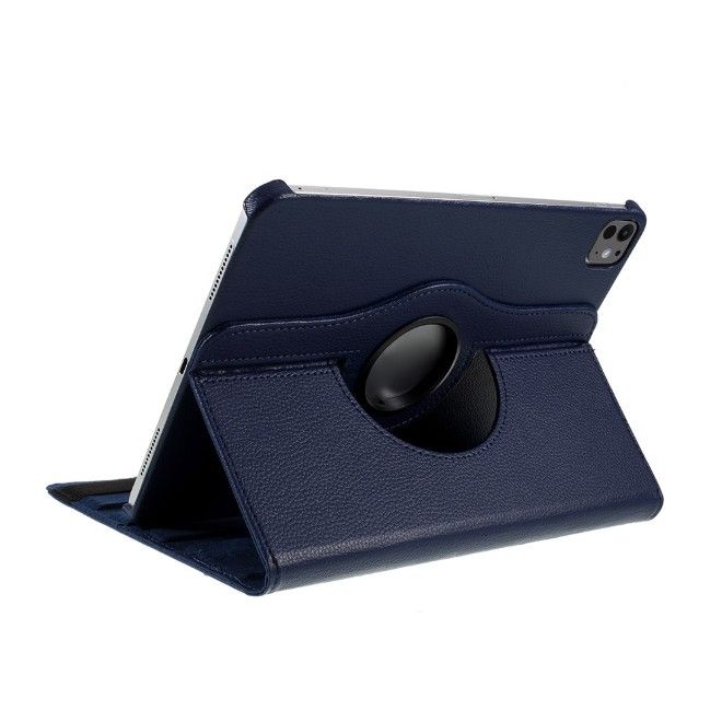 Coque iPad Pro 11 (2025/2024) - Étui en cuir rotatif à 360° - bleu foncé
