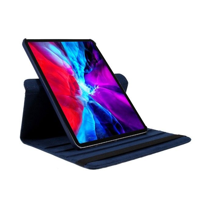 Coque iPad Pro 11 (2025/2024) - Étui en cuir rotatif à 360° - bleu foncé