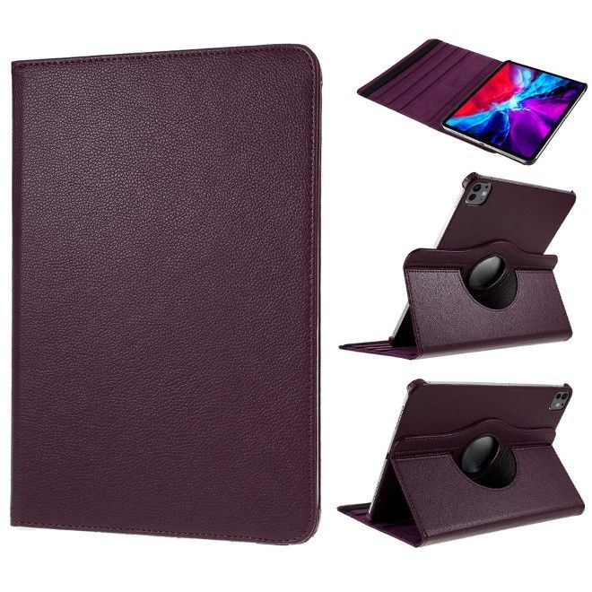 iPad Pro 11 (2025/2024) Hülle - 360° rotierbares Case aus Leder - purpur