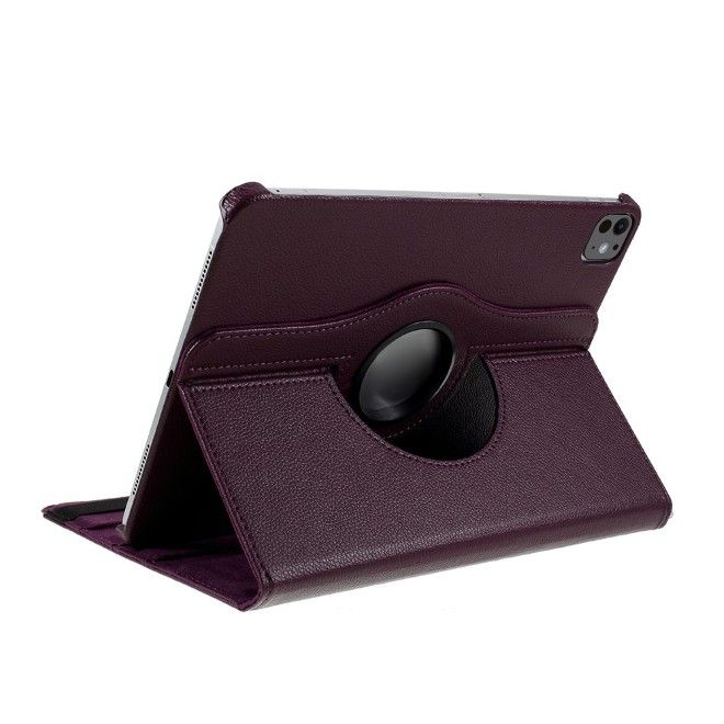 iPad Pro 11 (2025/2024) Hülle - 360° rotierbares Case aus Leder - purpur