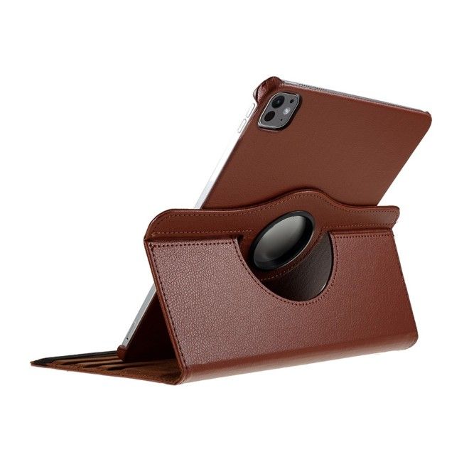 iPad Pro 11 (2025/2024) Hülle - 360° rotierbares Case aus Leder - braun