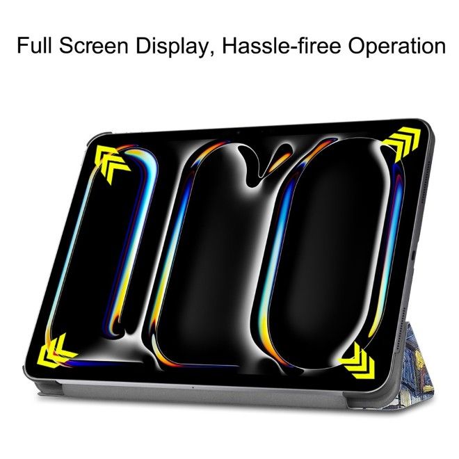 iPad Pro 11 (2025/2024) Case - Triple Fold Leather Case - Painting Design