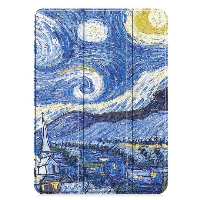 iPad Pro 11 (2025/2024) Case - Triple Fold Leather Case - Painting Design