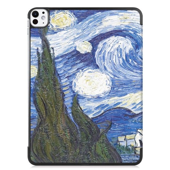 iPad Pro 11 (2025/2024) Case - Triple Fold Leather Case - Painting Design