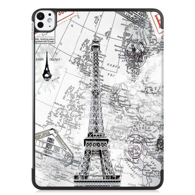 iPad Pro 11 (2025/2024) Hülle - Dreifach faltbares Case aus Leder - Eiffelturm