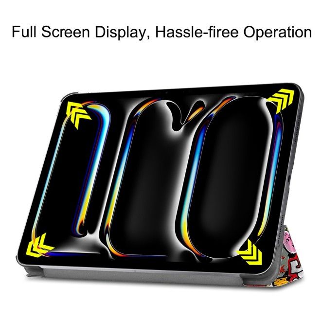 iPad Pro 11 (2025/2024) Case - Tri-Fold Leather Case - Graffiti
