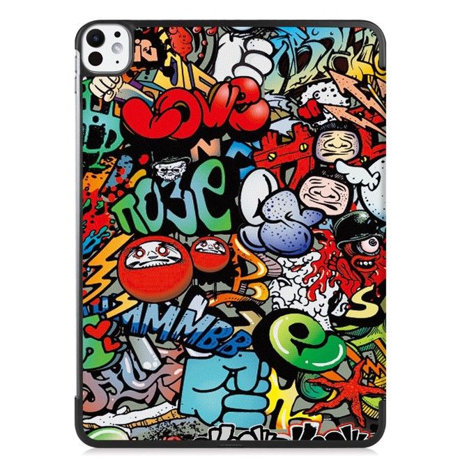 iPad Pro 11 (2025/2024) Case - Tri-Fold Leather Case - Graffiti