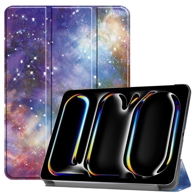 Étui iPad Pro 11 (2025/2024) - Étui en cuir pliable en trois parties - Galaxie