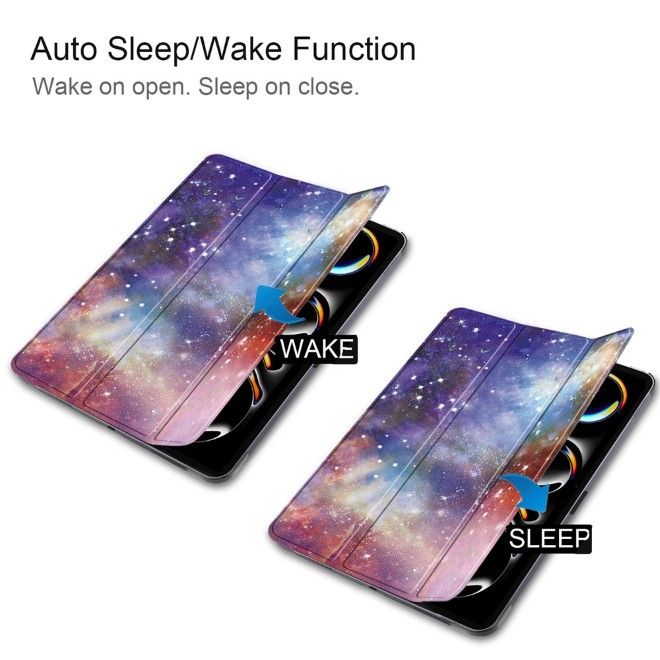 Étui iPad Pro 11 (2025/2024) - Étui en cuir pliable en trois parties - Galaxie
