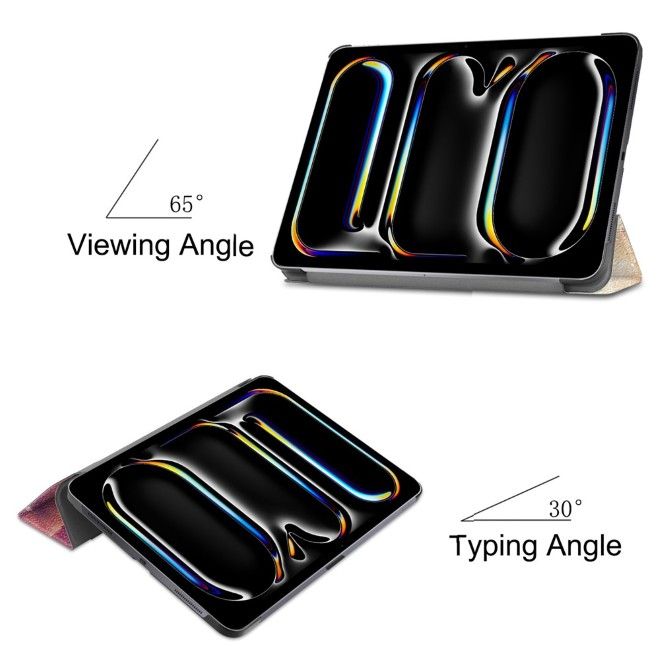Étui iPad Pro 11 (2025/2024) - Étui en cuir pliable en trois parties - Galaxie