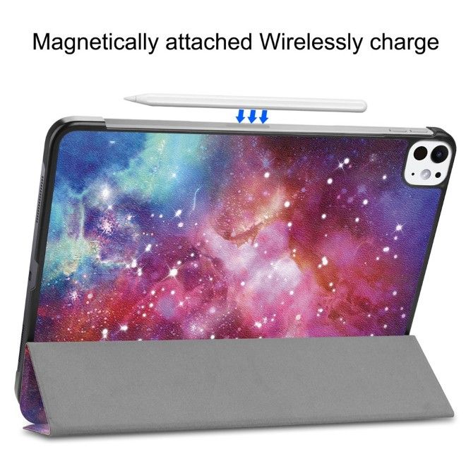 Étui iPad Pro 11 (2025/2024) - Étui en cuir pliable en trois parties - Galaxie