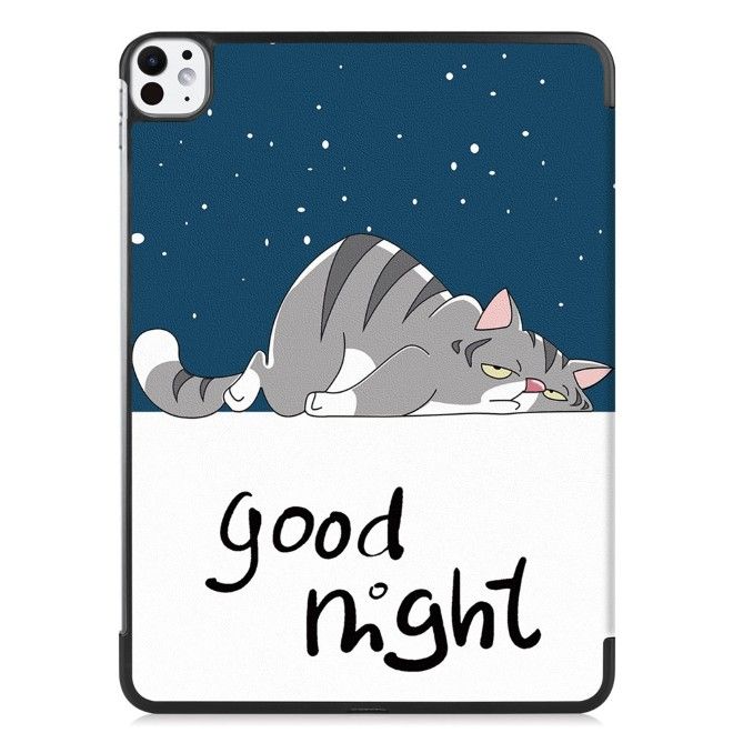 iPad Pro 11 (2025/2024) Case - Triple Fold Leather Case - Cat
