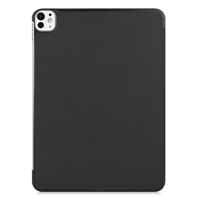 Housse iPad Pro 11 (2025/2024) - Étui portefeuille en cuir pliable en trois - noir