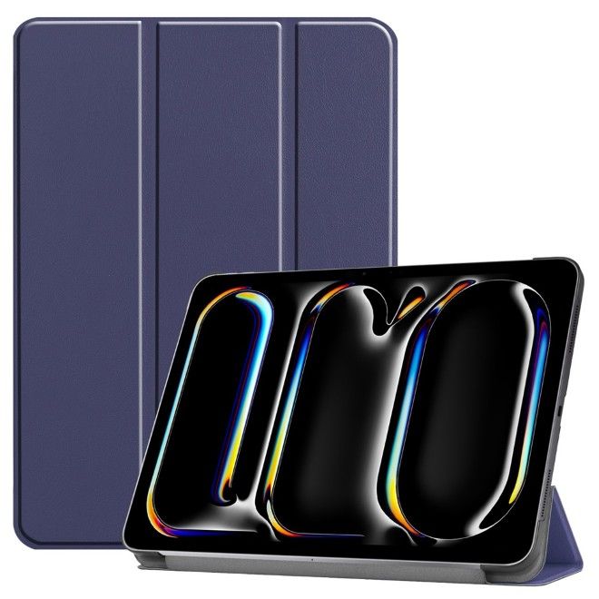 Housse iPad Pro 11 (2025/2024) - Bookcover en cuir pliable en trois parties - bleu