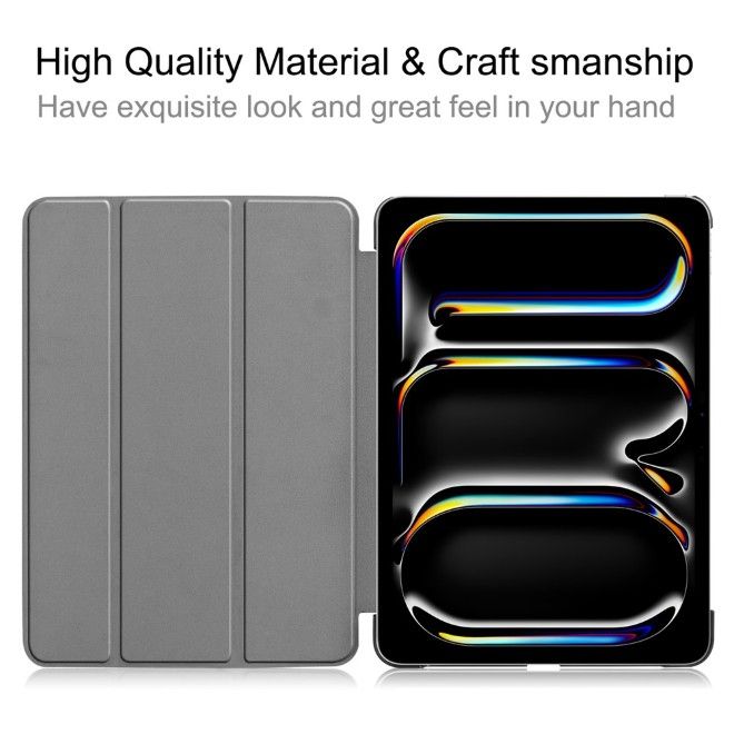 Housse pour iPad Pro 11 (2025/2024) - étui folio en cuir triple pliage - blanc