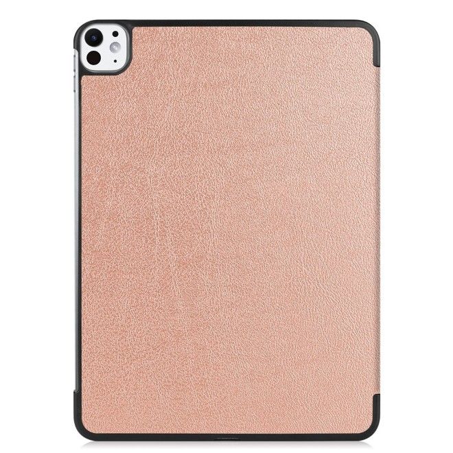 iPad Pro 11 (2025/2024) Case - Tri-fold Leather Smart Cover - Rose Gold