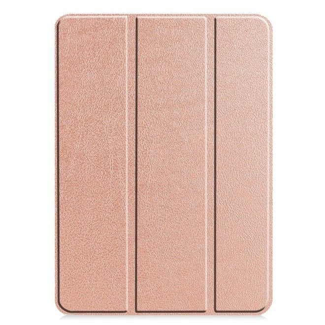 iPad Pro 11 (2025/2024) Case - Tri-fold Leather Smart Cover - Rose Gold