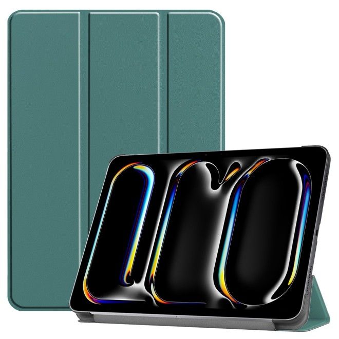 Coque iPad Pro 11 (2025/2024) - Book Cover en cuir triple rabat - vert