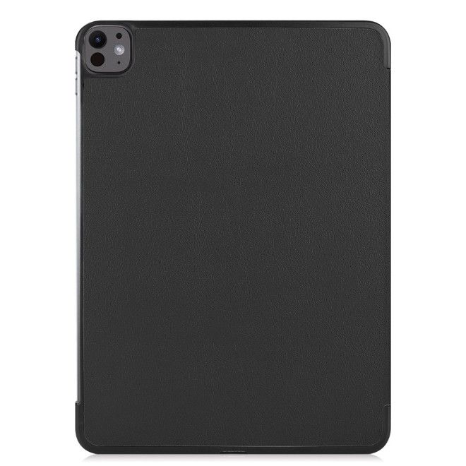 Étui pour iPad Pro 13 (2025/2024) - Housse de protection en cuir pliable en trois parties - noir