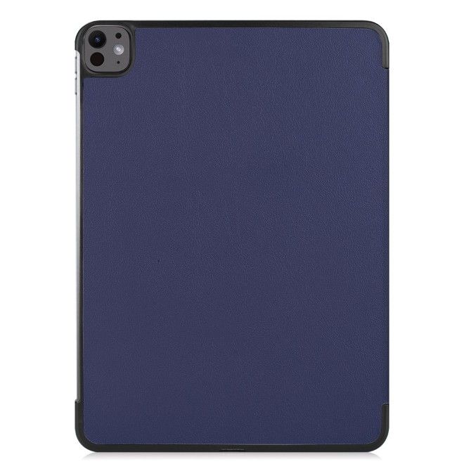Coque iPad Pro 13 (2025/2024) - Étui portefeuille en cuir pliable en trois volets - bleu