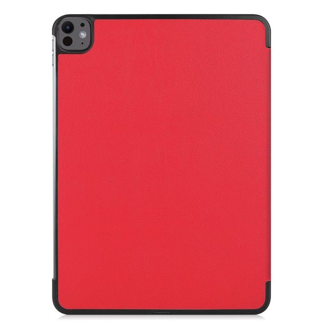 Étui iPad Pro 13 (2025/2024) - Housse en cuir pliable en trois parties - rouge