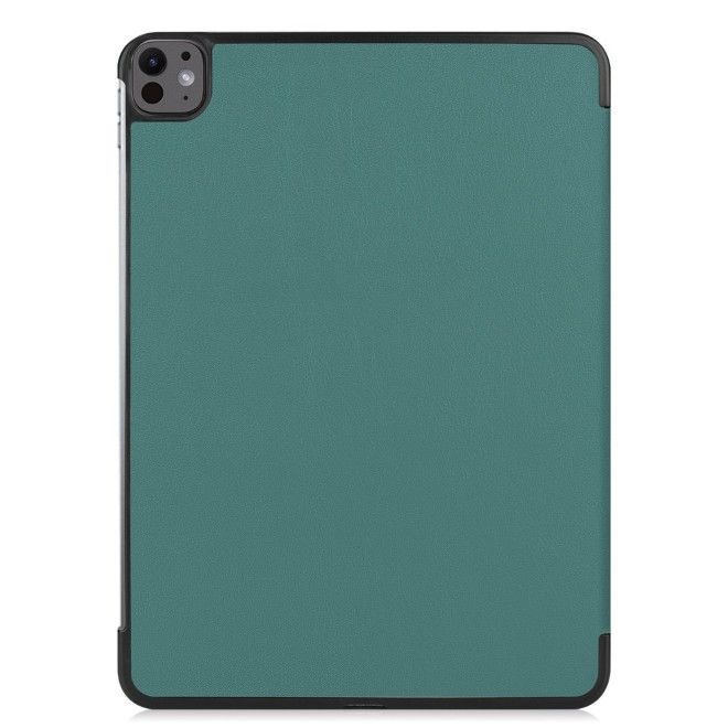 Housse pour iPad Pro 13 (2025/2024) - étui folio en cuir à triple pliage - vert