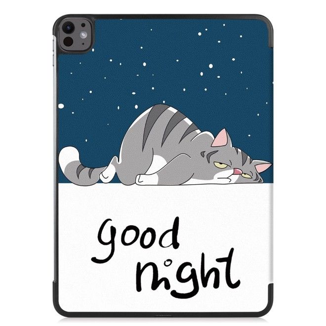 iPad Pro 13 (2025/2024) Case - Tri-fold Leather Case - Cat