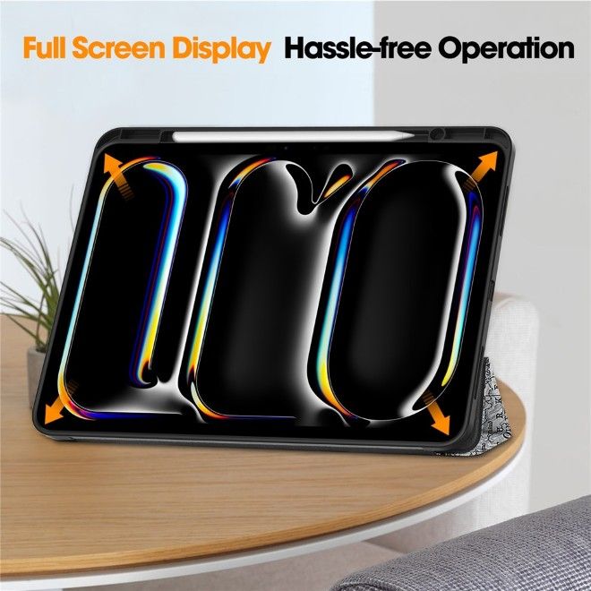 iPad Pro 13 (2025/2024) Hülle - Dreifach faltbares Case aus Leder - Eiffelturm