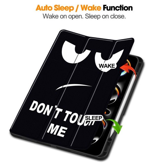 iPad Pro 13 (2025/2024) Hülle - Dreifach faltbares Case aus Leder - Don't Touch Me