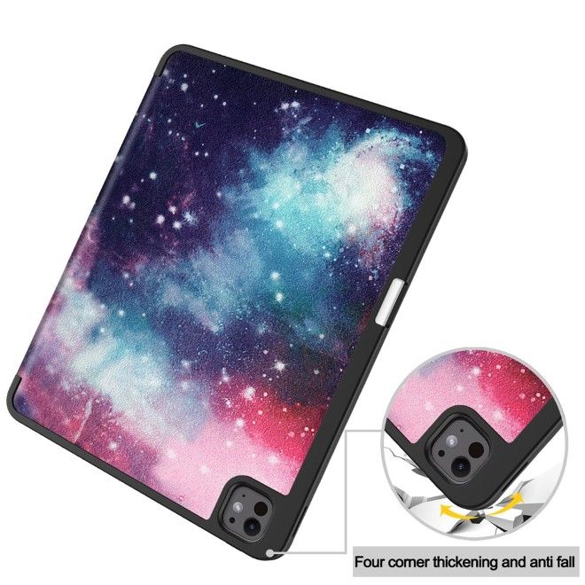 Coque pour iPad Pro 13 (2025/2024) - Étui pliable en cuir - Galaxie