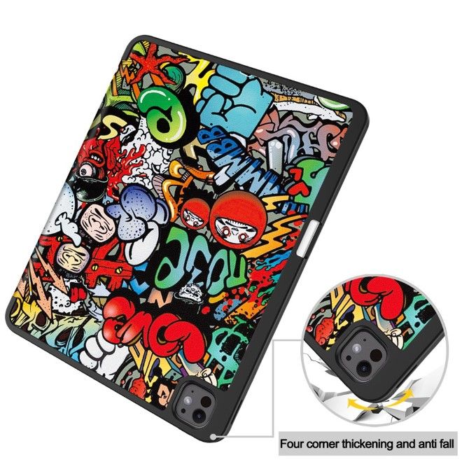 iPad Pro 13 (2025/2024) Case - Triple Foldable Leather Case - Graffiti