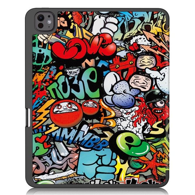 iPad Pro 13 (2025/2024) Case - Triple Foldable Leather Case - Graffiti