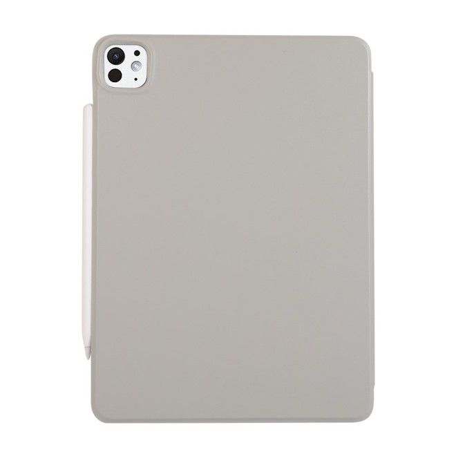 iPad Pro 11 (2025/2024) Case - Magnetic Leather Book Cover - Magnetic Trifold Series - Grey