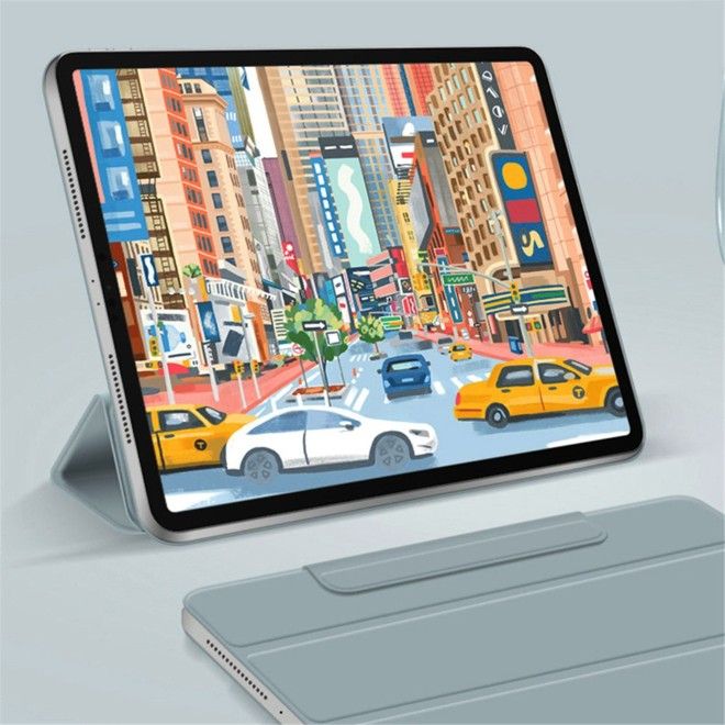 Coque iPad Pro 11 (2025/2024) - Étui portefeuille magnétique en cuir - Série Trifold magnétique - rose