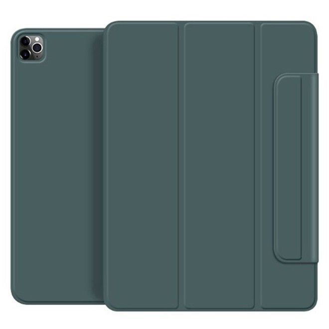 Housse iPad Pro 11 (2025/2024) - Étui portefeuille magnétique en cuir - Série Trifold magnétique - vert foncé