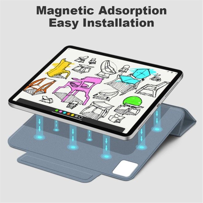 Housse iPad Pro 11 (2025/2024) - Étui portefeuille magnétique en cuir - Série Trifold magnétique - vert foncé