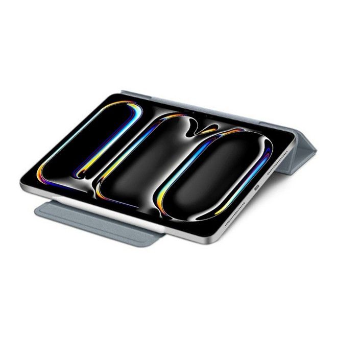Étui pour iPad Pro 13 (2025/2024) - Couverture magnétique en cuir - Série à trois volets magnétiques - Noir