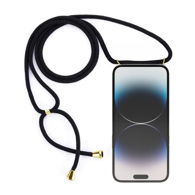 MU Style - iPhone 14 Pro Max Phone Necklace - TPU MagSafe Case for Wearing Around Your Neck - MagLoop Series - Transparent/Black