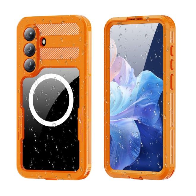 Samsung Galaxy S26+ - 360 Degree Outdoor Case - All-Weather Protection (Waterproof & Shockproof) - MagSafe - Orange