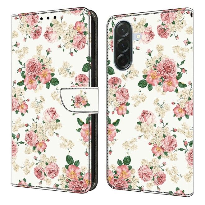 Samsung Galaxy A37 Phone Case - Leather Bookcover Image Series - Flowers