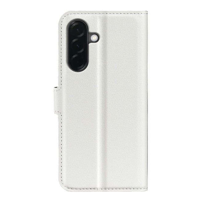 Amorus - Samsung Galaxy A37 Hülle - Leder Bookcover mit Litchitextur - weiss
