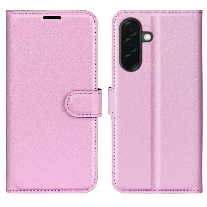 Amorus - Samsung Galaxy A37 Hülle - Leder Bookcover mit Litchitextur - pink