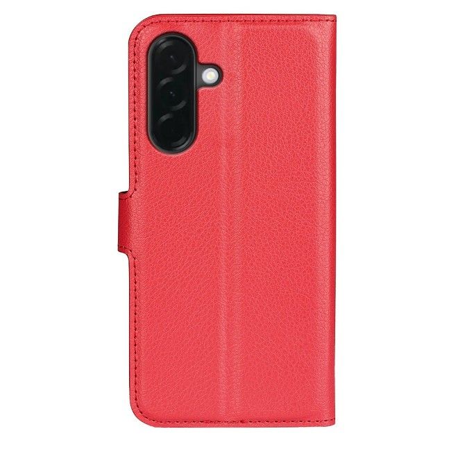 Amorus - Coque Samsung Galaxy A37 - Étui portefeuille en cuir texturé litchi - Rouge