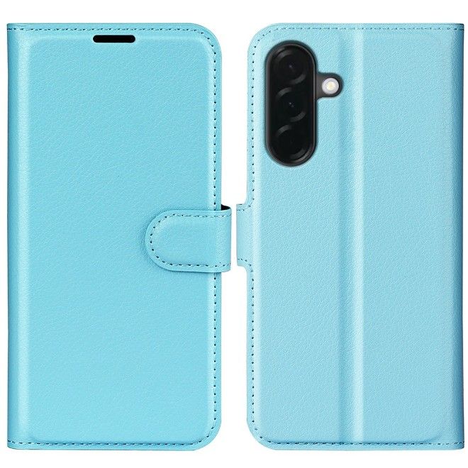 Amorus - Samsung Galaxy A37 Hülle - Leder Bookcover mit Litchitextur - blau