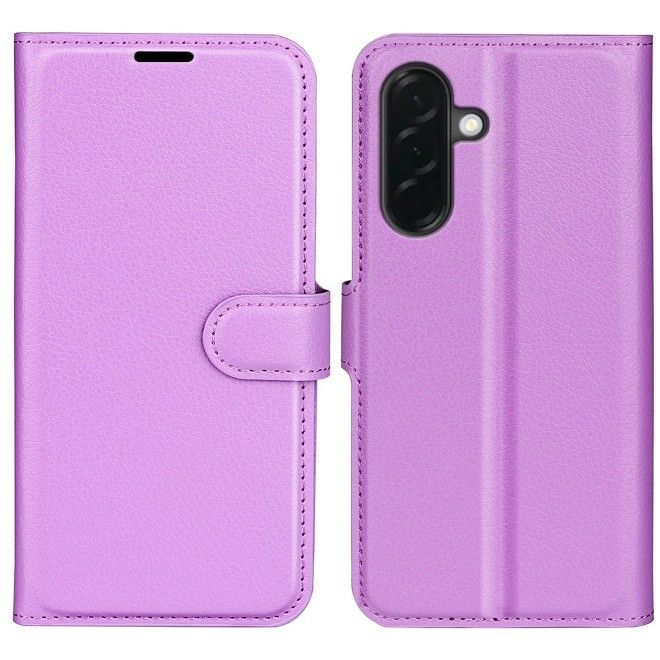 Amorus - Samsung Galaxy A37 Hülle - Leder Bookcover mit Litchitextur - purpur