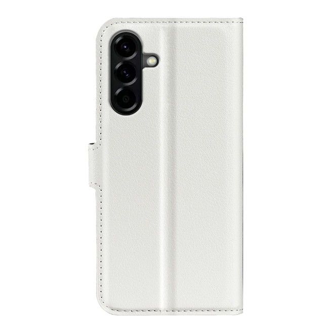 Amorus - Samsung Galaxy A57 Hülle - Leder Bookcover mit Litchitextur - weiss