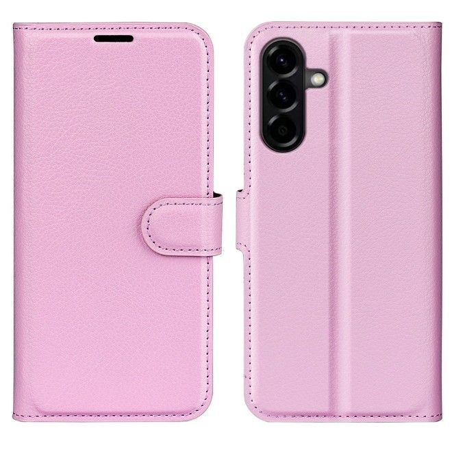 Amorus - Samsung Galaxy A57 Hülle - Leder Bookcover mit Litchitextur - pink