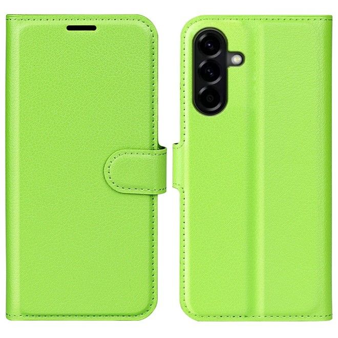 Amorus - Samsung Galaxy A57 Hülle - Leder Bookcover mit Litchitextur - grün