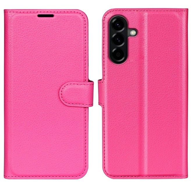 Amorus - Samsung Galaxy A57 Hülle - Leder Bookcover mit Litchitextur - rosa