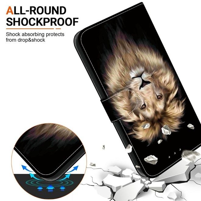 Samsung Galaxy A37 Phone Case - Leather Book Cover Image Series - Lion